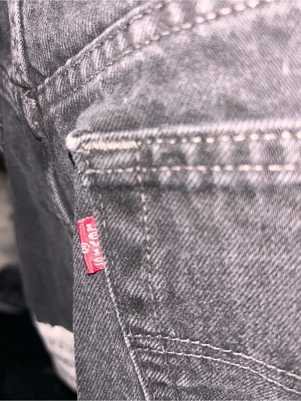 Upcycled size Men’s 34 Levi’s black denim miniskirt